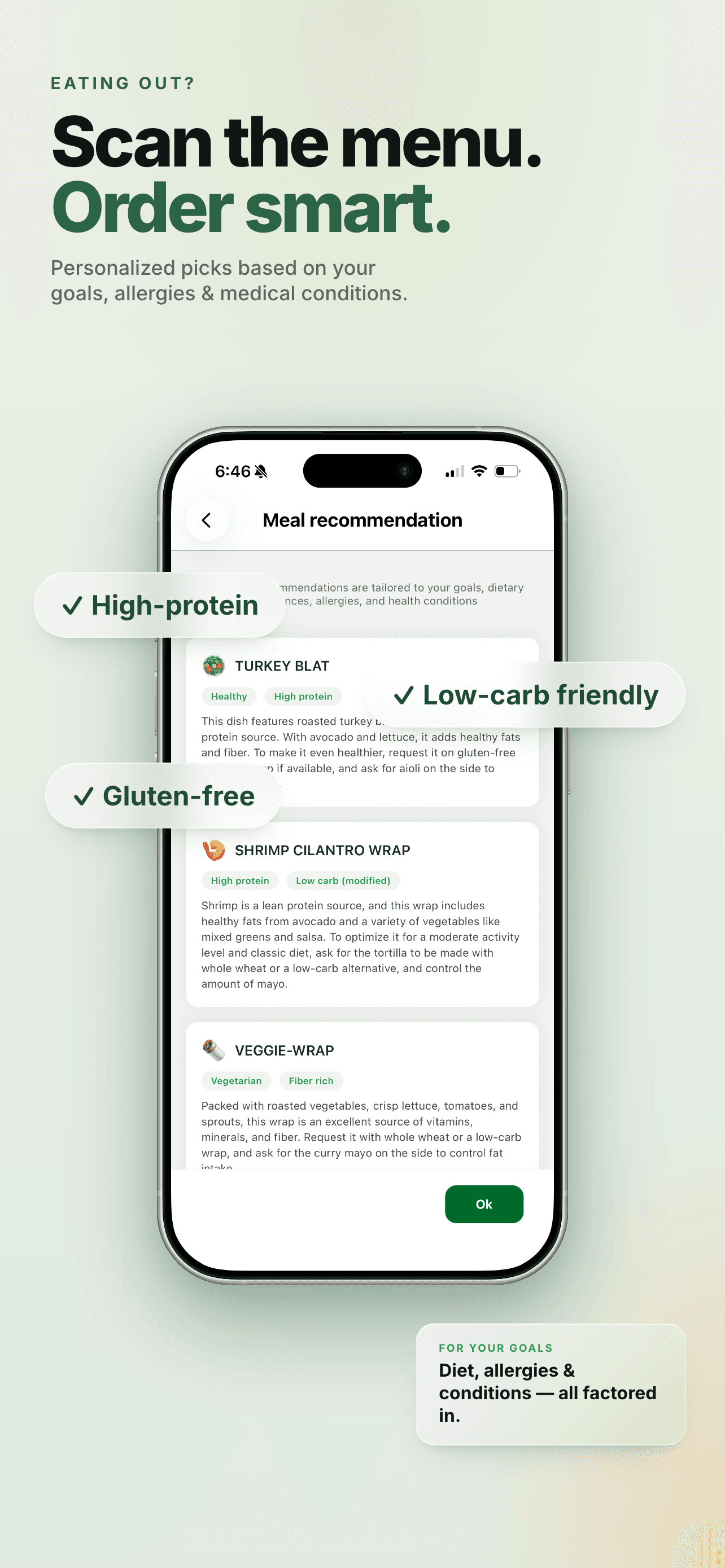 Scan a restaurant menu with FoodAI